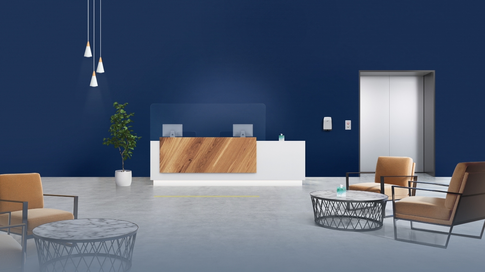 Hotel lobby and front desk