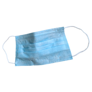 Blue general use face mask with earloops