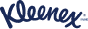 Dark blue Kleenex® brand logo on white background