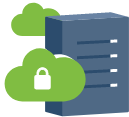 An icon of a data cloud with an upload arrow.
