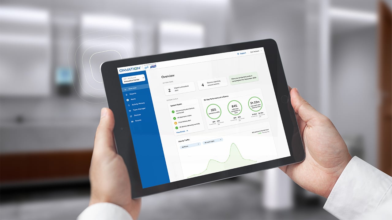 Onvation is a connected software solution that brings intelligence, flexibility and ease-of-use to restroom servicing