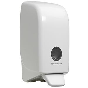 Scott® Control hand soap and sanitizer dispenser on a white background.