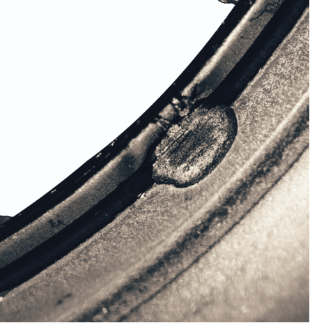 Close-up view of abrasive surface.