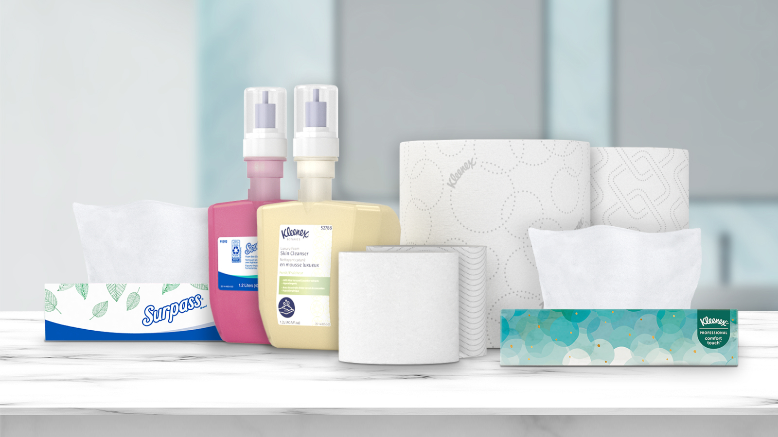 Kimberly-Clark Professional commercial restroom and hygiene refill products and consumables. 