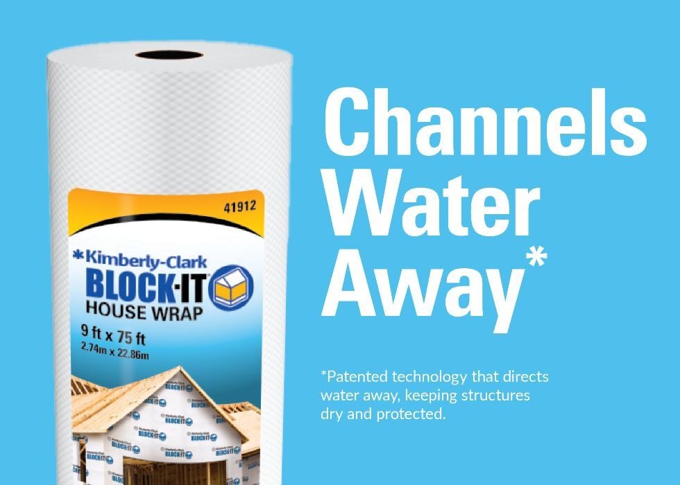 BLOCK-IT House Wrap Channels Water Away