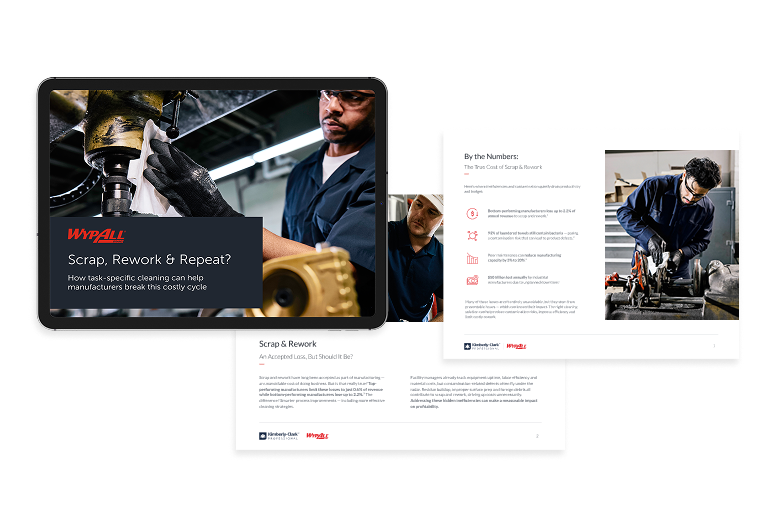 Manufacturer ebook highlighting benefits such as reducing scrap and rework costs, eliminating contamination risks, increasing production efficiency, and maintaining high-quality standards.
