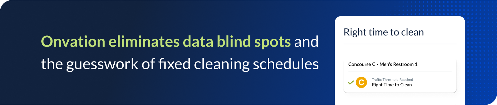 Onvation eliminates data blind spots and the guesswork of fixed cleaning schedules