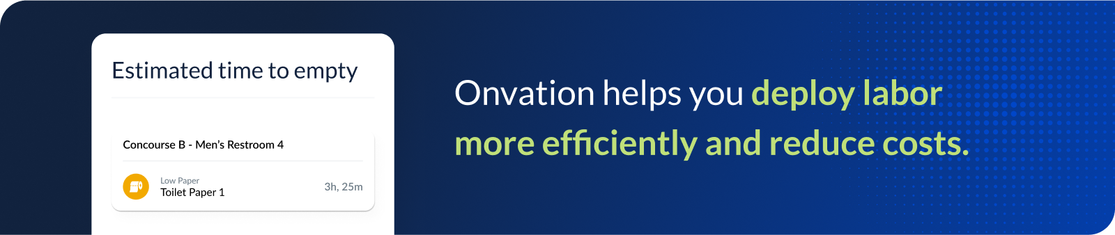 Onvation helps you deploy labor
more efficiently and reduce costs.