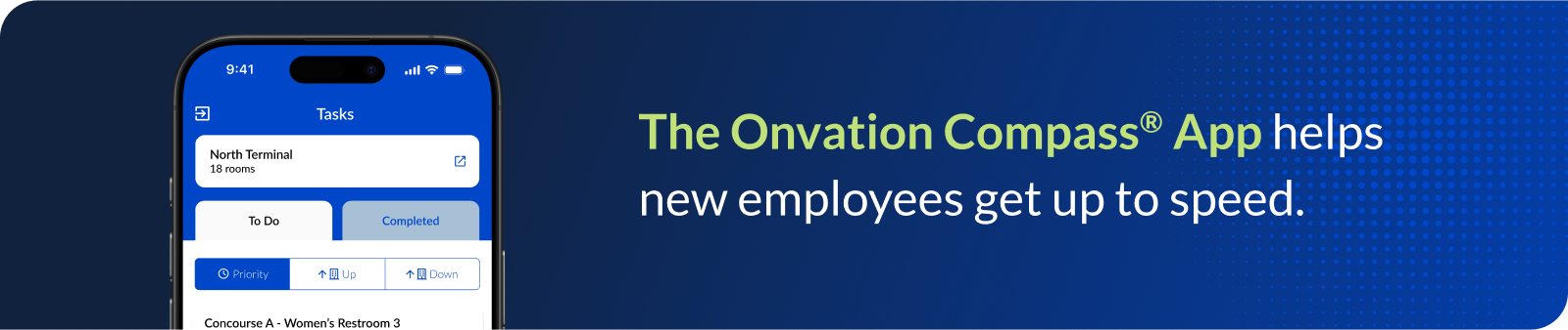 The Onvation Compass<sup>®</sup> App helps
new employees get up to speed.