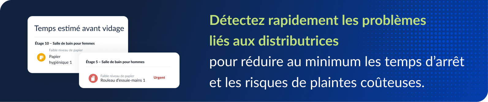 Détectez rapidement les problèmes liés aux distributrices pour réduire au minimum les temps d’arrêt et les risques de plaintes coûteuses.