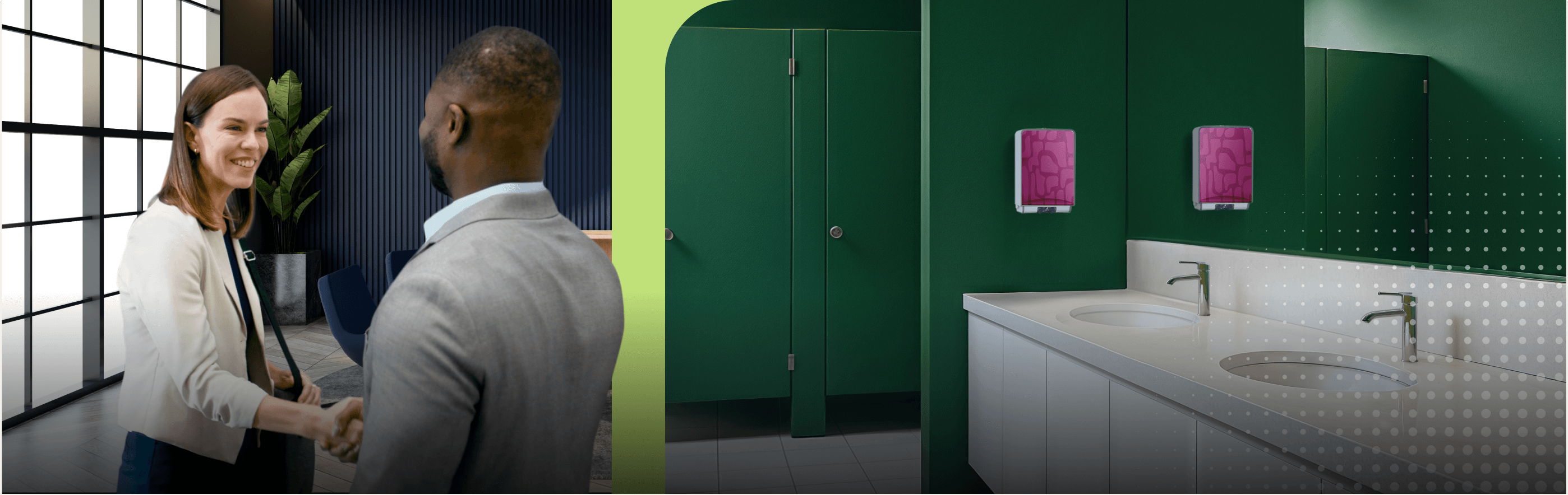 High-traffic restroom showcasing Kimberly-Clark Professional’s Elevated Restroom collection and collaborative hygiene solutions 