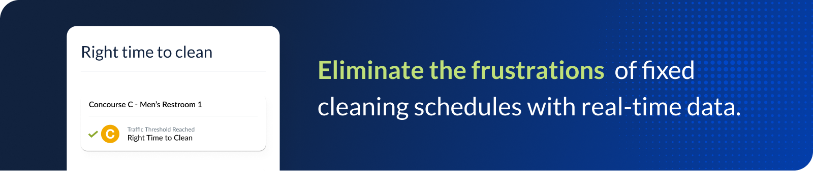 Eliminate the frustrations of fixed cleaning schedules with real-time data.