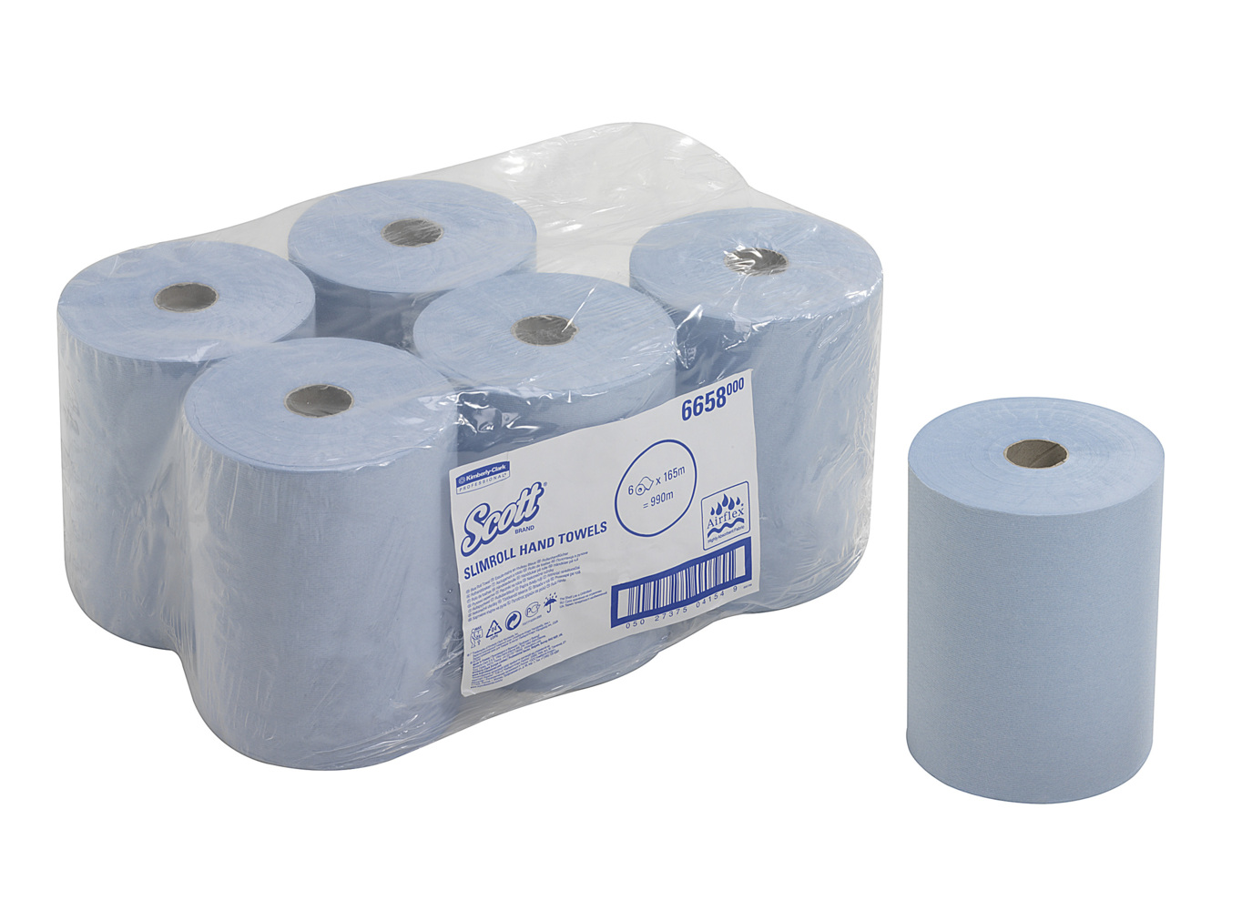 Scott® Slimroll™ Handdoeken 6658 - 6 x 165 m blauwe, 1-laags rollen. - 6658