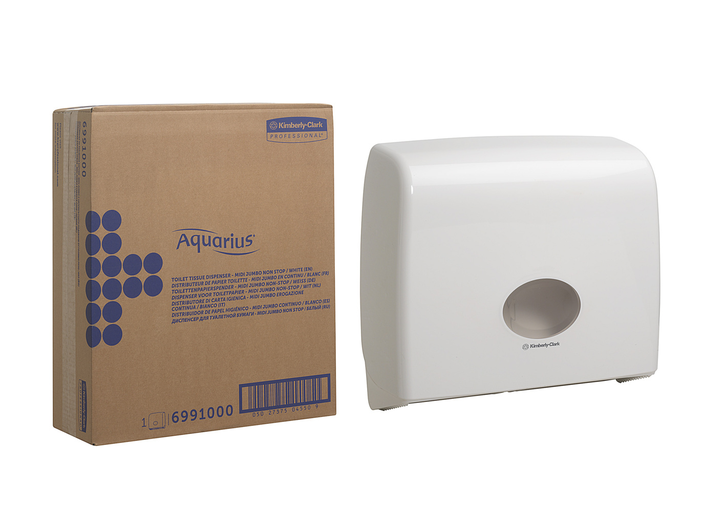 Dispenser di carta igienica continua in maxi rotolo Aquarius™ 6991 - bianco - 6991