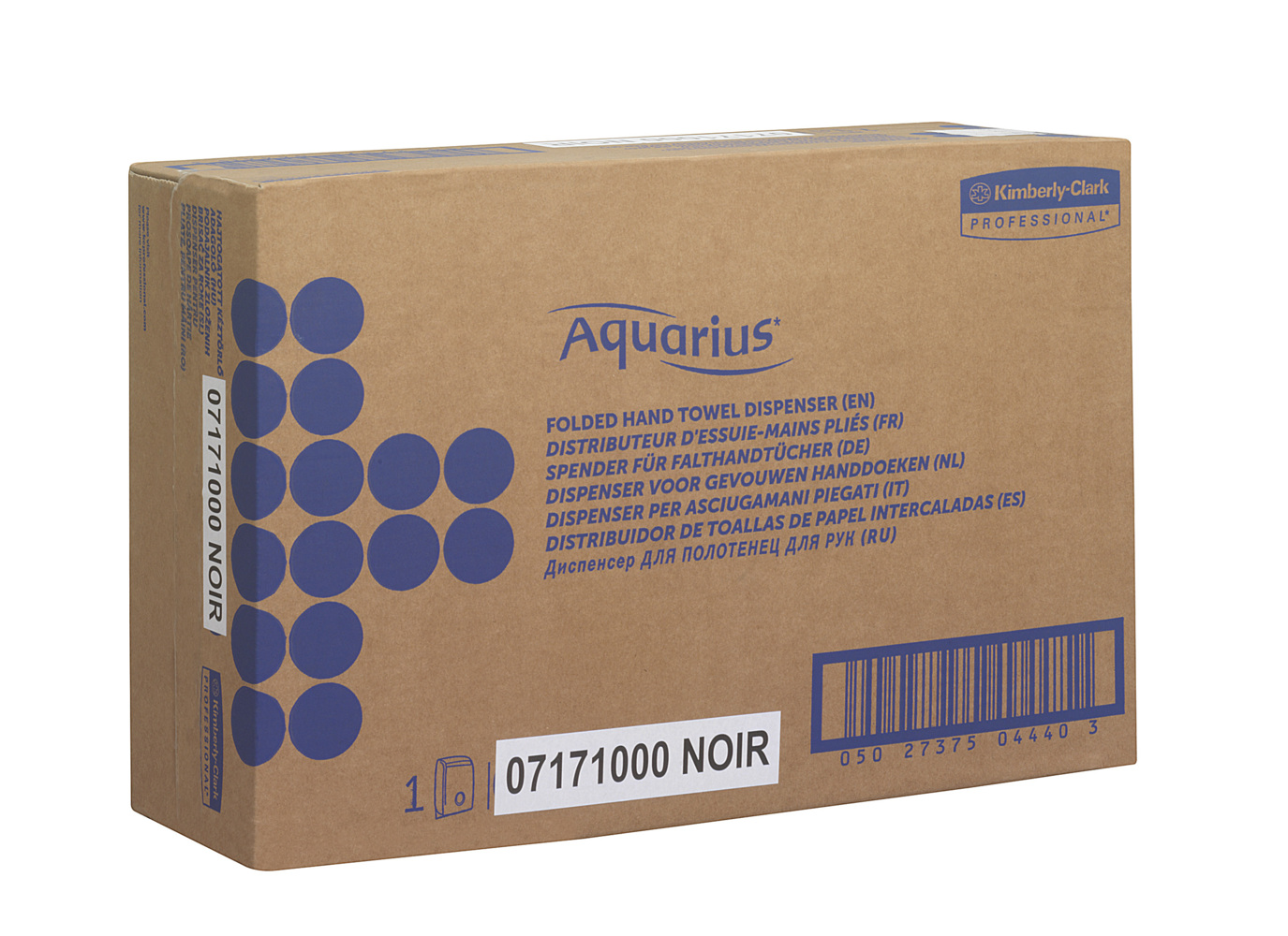 Distributeur d'essuie-mains pliés Aquarius™ 7171 - 1 x distributeur noir d'essuie-mains - 7171