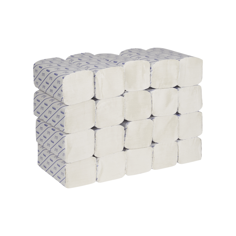 Scott® Excellent Interfolded Handtücher 6604 – 190 weiße, 2-lagige Tücher pro Packung (Karton enthält 20 Packungen) - 6604
