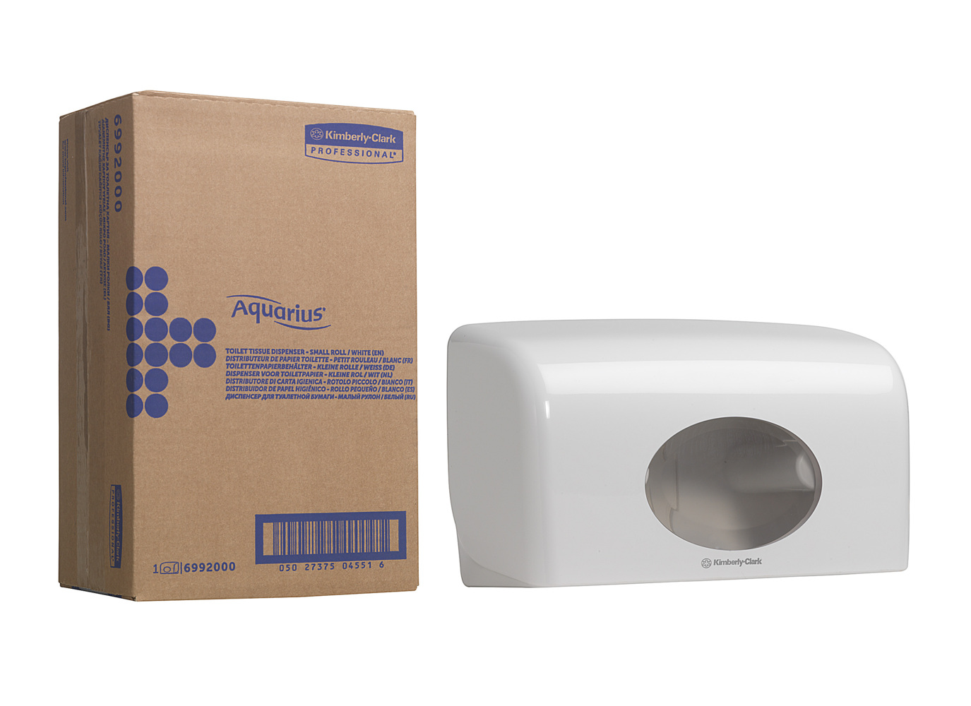 Distributeur de petits rouleaux de papier toilette Aquarius™ 6992 - Blanc