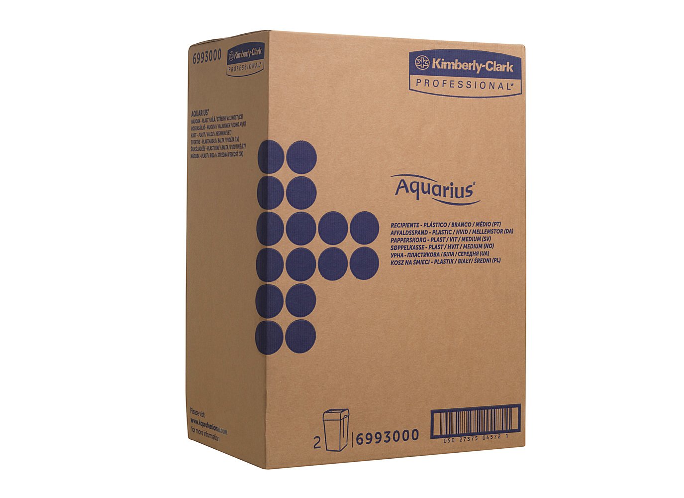 2 x Poubelle Aquarius™ 6993 – Plastique, Blanc - 6993