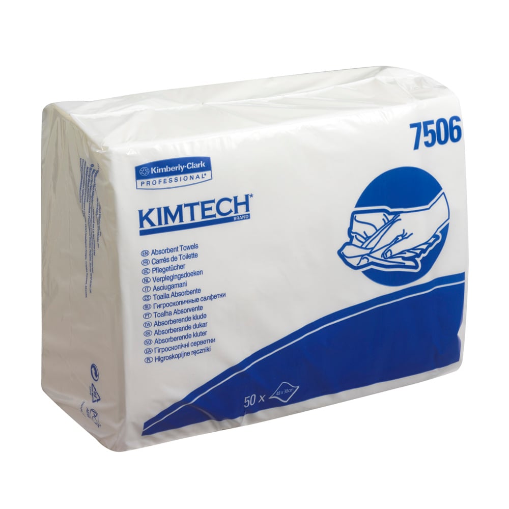 Kimtech® Absorbent Z Fold Towels 7506 - 50 white sheets per bag (case contains 16 bags) - 7506