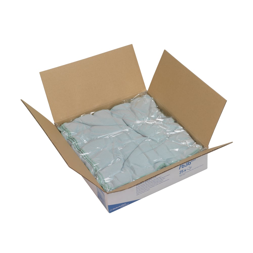 Kimtech™  Paños de limpieza de microfibra 7636, 1 caja x 25 paños grandes verdes - 7636