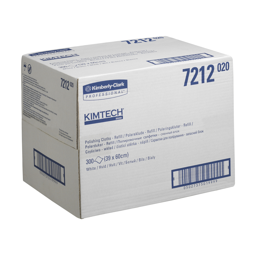 Recharge de chiffons de lustrage Kimtech® 7212 - 1 boîte de 300 chiffons blancs - 7212
