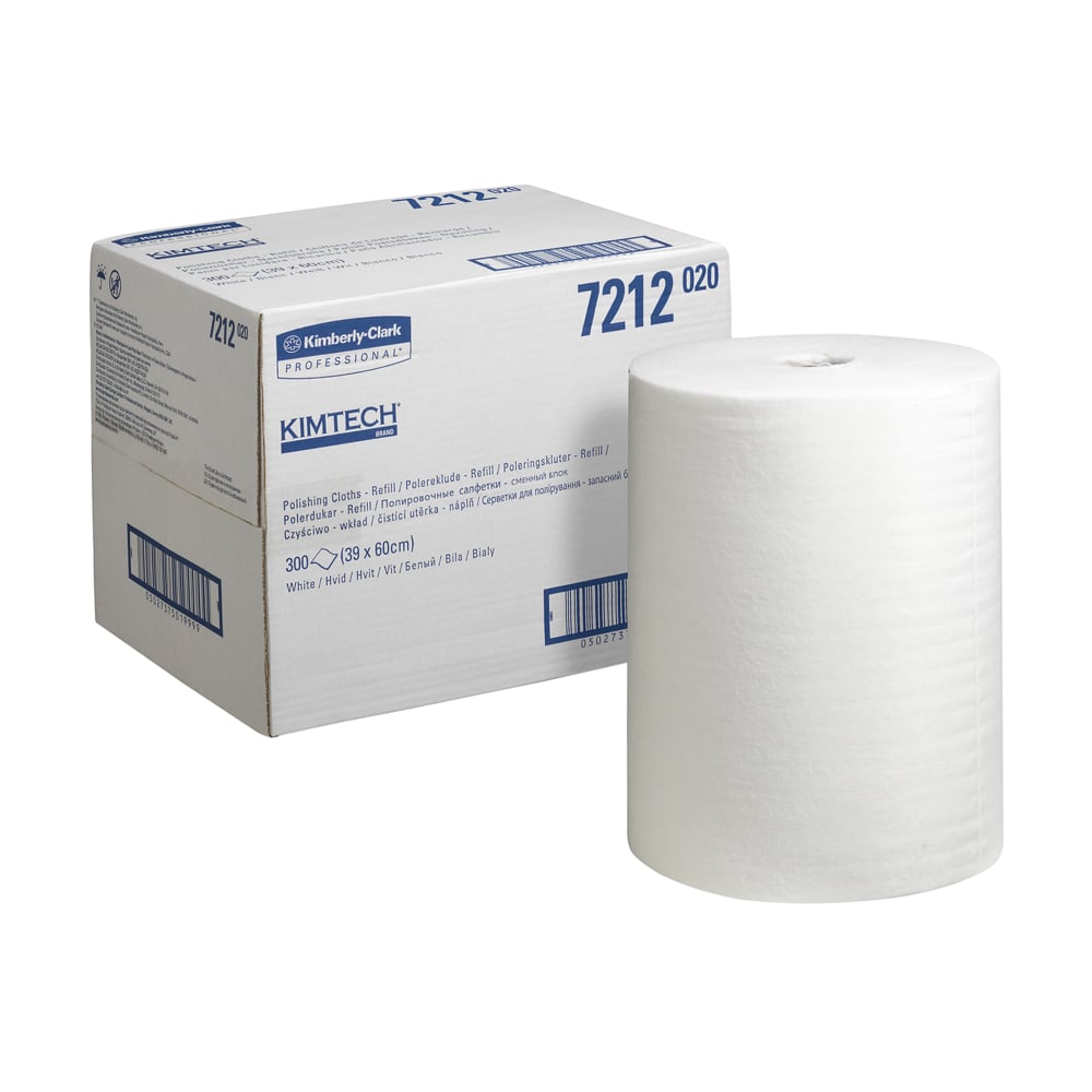 Kimtech® Polishing Cloths Refill 7212 - 1 bag x 300 white cloths - 7212