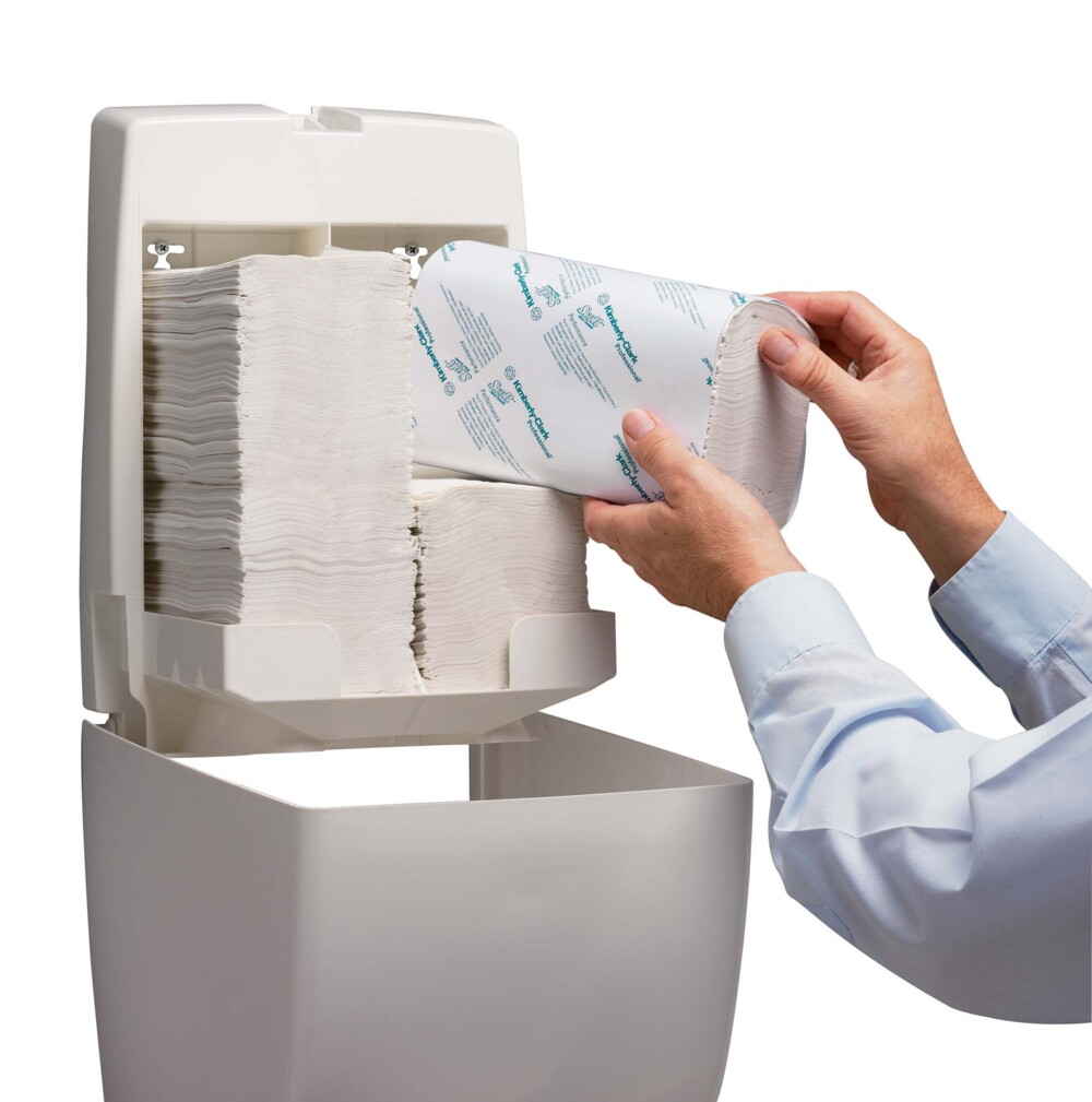 Dispenser di asciugamani piegati in due Kimberly-Clark Professional™ 9962 - bianco - 9962