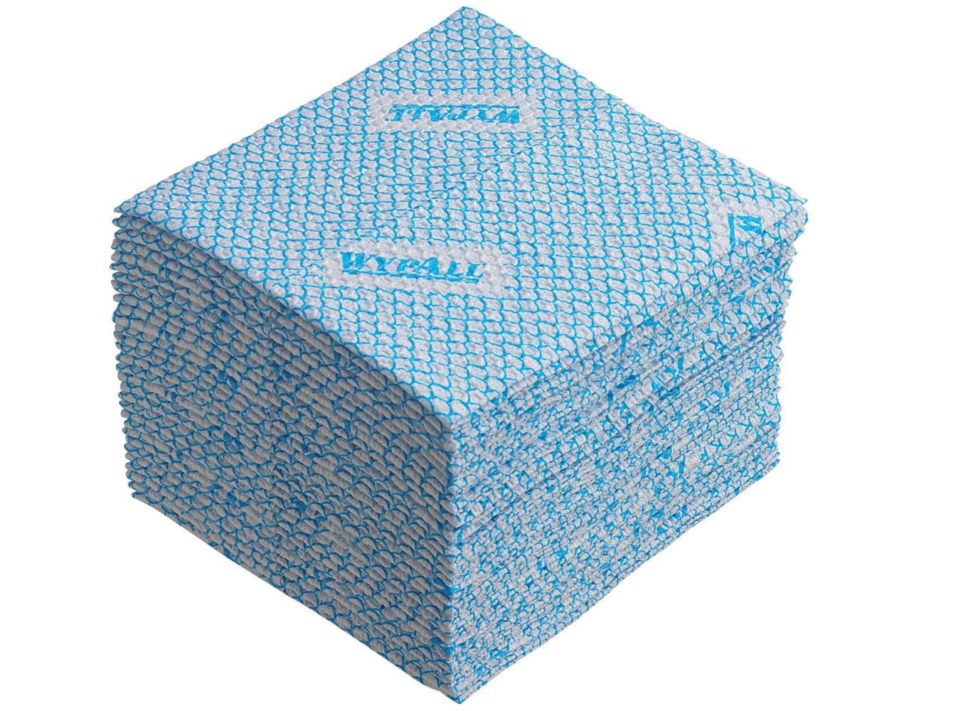Chiffons WypAll® Plus X80 19139 - 8 paquets de 30 chiffons bleus, pliés en quatre - 19139