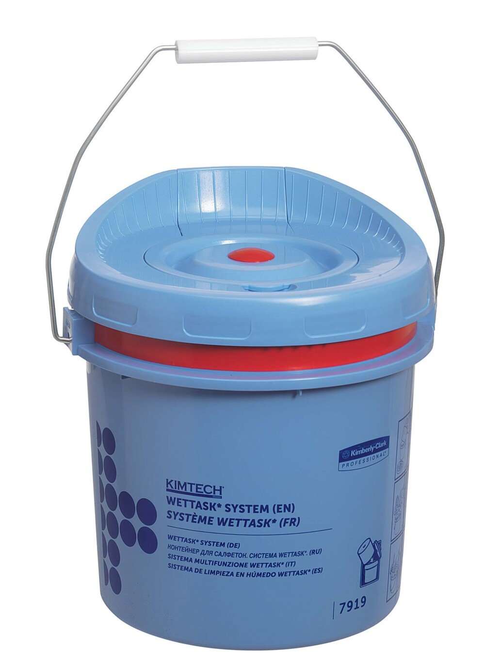 Kimtech® Wettask™ Wiper Roll Dispenser Bucket 7919 - Dispenser for the Wettask™ Cleaning Wipes Range - 4 x Blue Wiper Dispenser Buckets - 7919