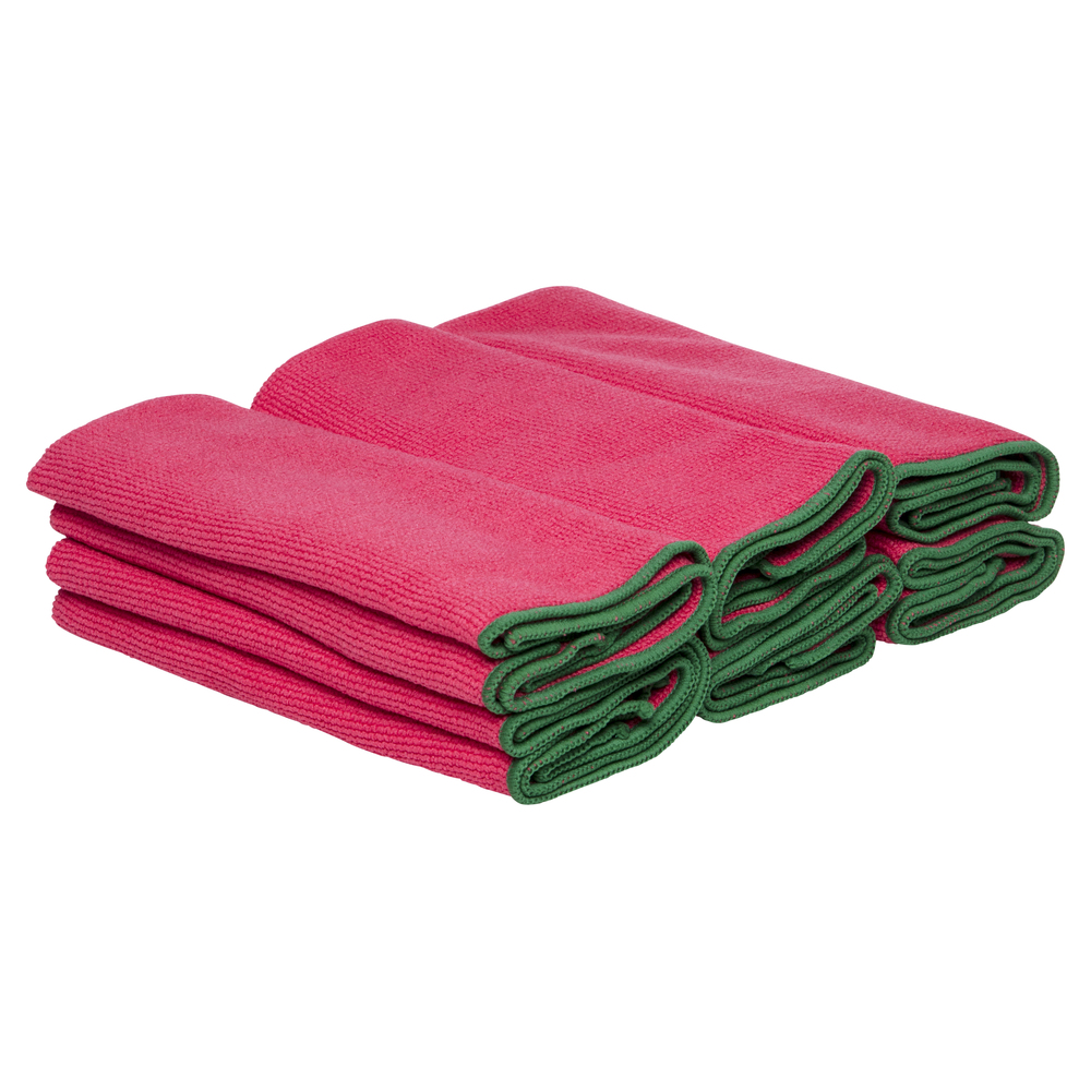 WYPALL® Microfibre Cloths (83980), Red Cleaning Cloths, 4 Packs / Case, 6 Cloths / Pack (24 Cloths) - 991083980