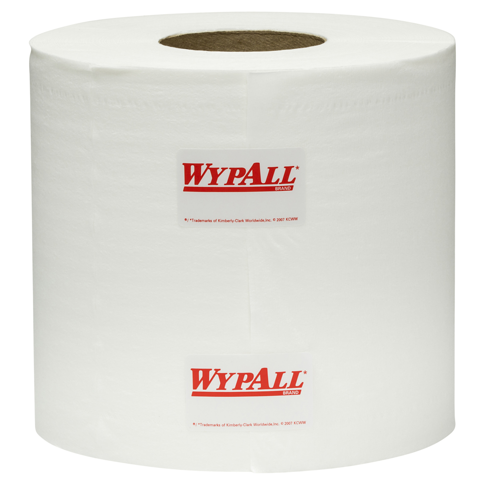 WYPALL® L10 Roll Control Centrefeed Wiper Roll (94125), White Single Use Disposable Wiper, 4 Rolls / Case, 300m / Roll (790 Wipers) - S050428254