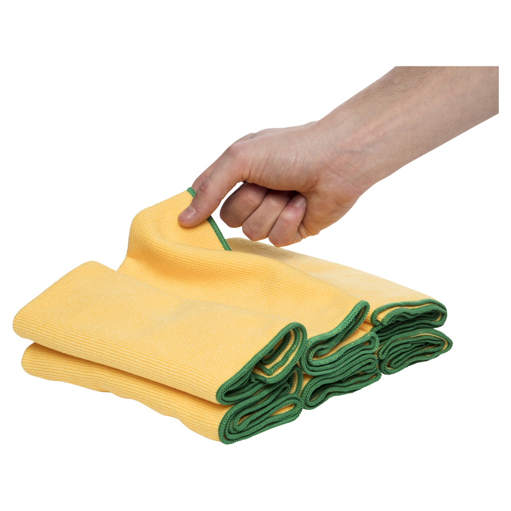 WypAll® Microfiber Cloths (83610), Gold (Yellow), Reusable, 4 Packs / Case, 6 Cloths / Bag (24 Cloths) - S061449912