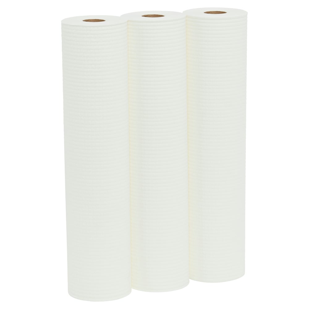 WYPALL® X50 Large Roll Wipers (4197) - Large Cleaning Wipers - 3 Rolls / Case, 70m White Disposable Wipers / Roll (210m Total)