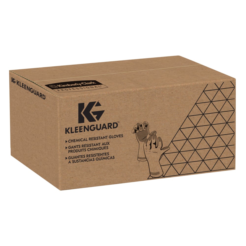 KleenGuard™ G80 Neoprene / Latex Chemical Resistant Gloves (38742), 27.5 Mil, 12”, Blue & Yellow, Medium (8), 12 Pairs / Bag, 1 Bag / Case - 38742