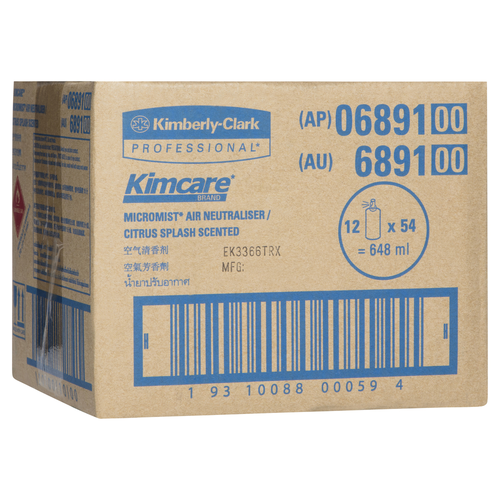KIMCARE®  Citrus Splash Fragrance refill (6891), Fragranced Room Spray Refills, 12 Cans / Case, 54ml / Can (648ml) - S050012761