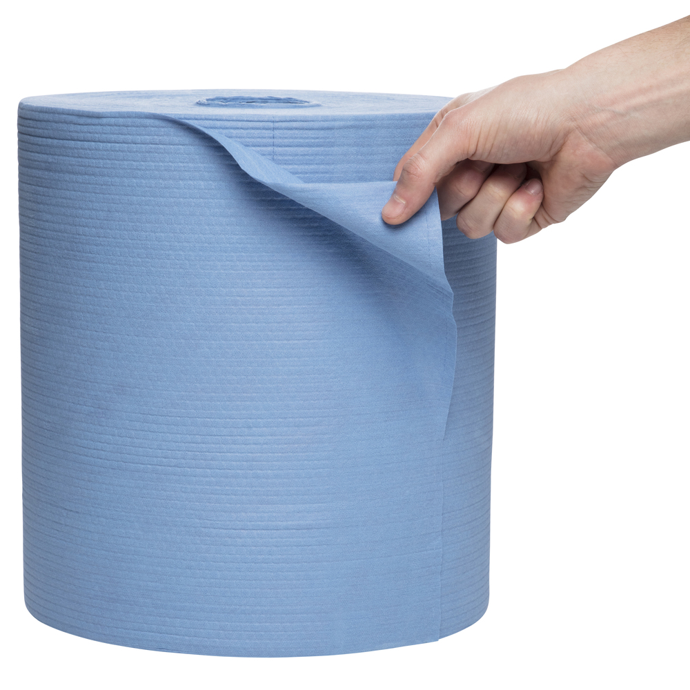 Wypall® X80 Cloths Jumbo Roll 41043 -  Blue, 1 ply, 1 roll x 475 Sheets (475 sheets) - 991041043