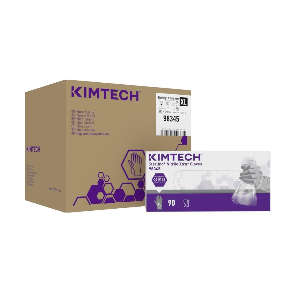 Kimtech™ Sterling™ Nitrile Xtra™ beidseitig tragbare Handschuhe 98345 – Grau, XL, 10x90 (900 Handschuhe) - 98345