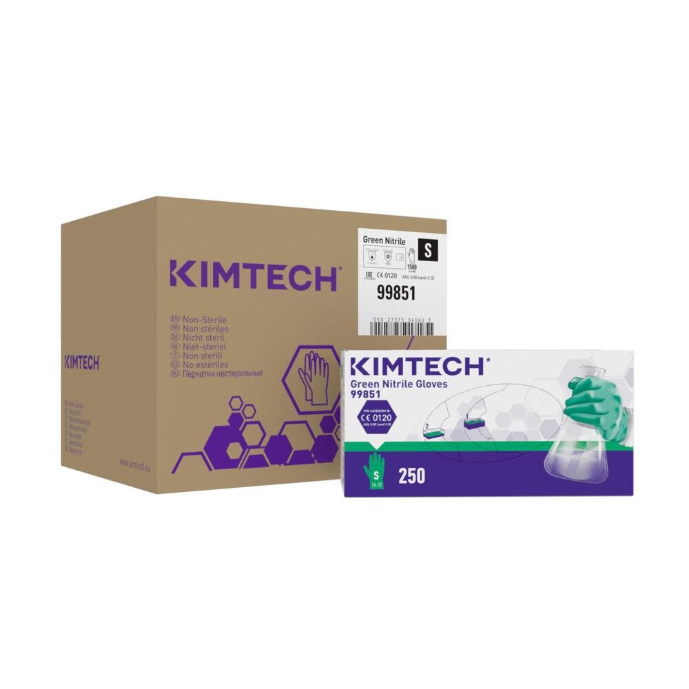 Gants ambidextres en nitrile vert Kimtech™ - 99851, vert, taille S, 6 x 250 (1 500 gants) - 99851