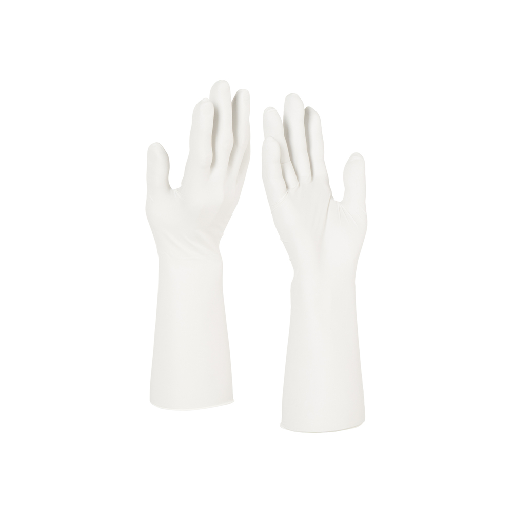 Gants blancs de forme anatomique en nitrile Kimtech™ G3 - HC61190, blanc, taille 9, 10 x 20 paires (400 gants), longueur 30,5 cm - HC61190