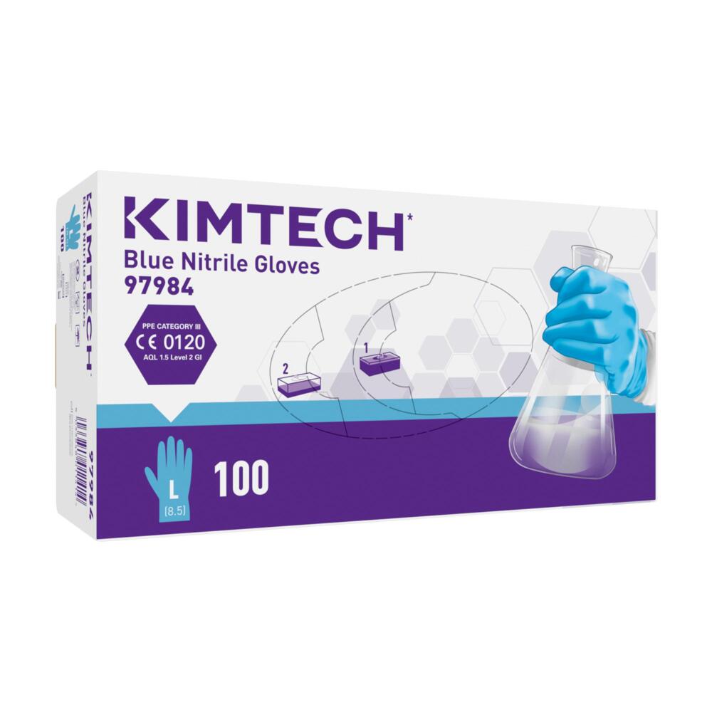 Gants ambidextres en nitrile bleu Kimtech™ - 97984, bleu, taille L, 10 x 100 (1 000 gants) - 97984