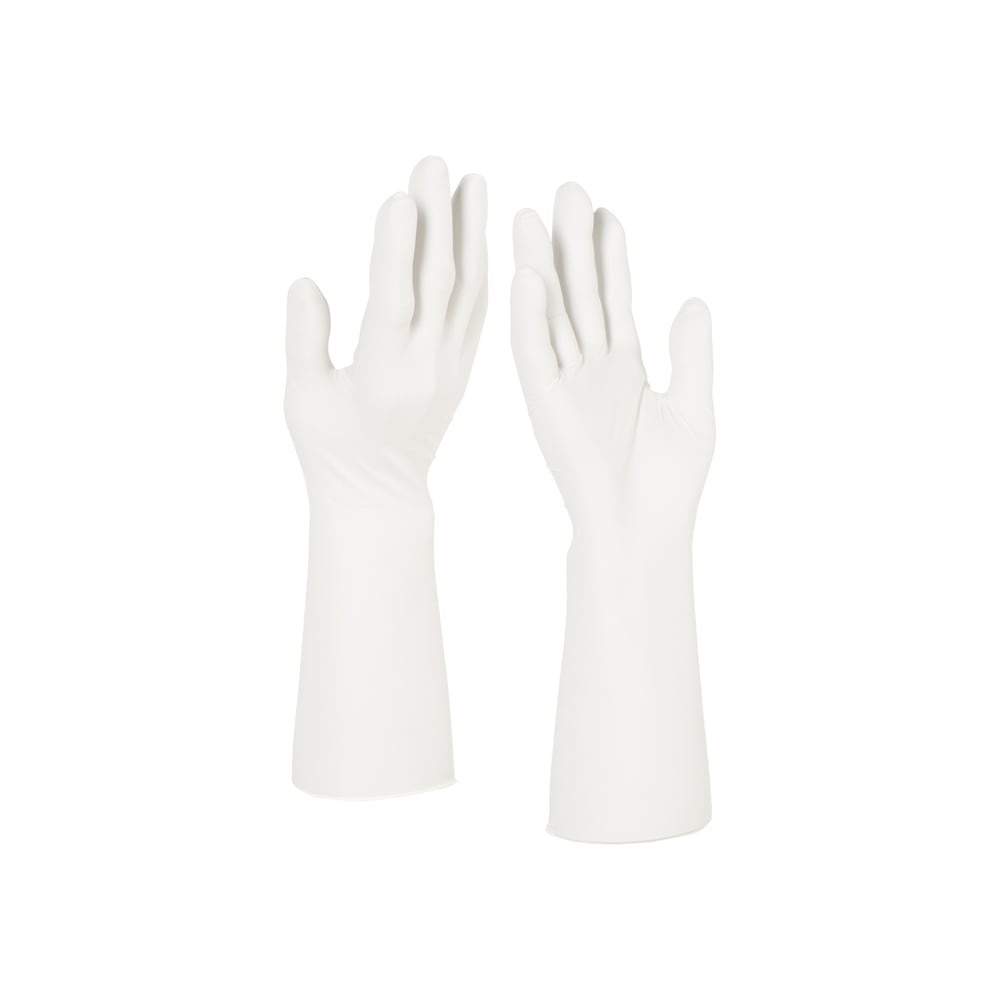 Gants blancs de forme anatomique en nitrile Kimtech™ G3 - HC61185, blanc, taille 8,5, 10 x 20 paires (400 gants), longueur 30,5 cm - HC61185