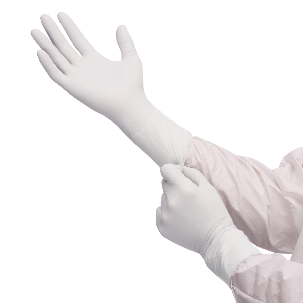 Kimtech™ G3 White Nitrile beidseitig tragbare Handschuhe HC61011 – Weiß, S, 10x100 (1.000 Handschuhe), Länge: 30,5 cm - HC61011