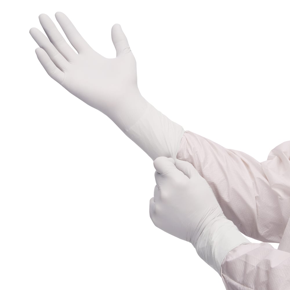 Gants ambidextres blancs en nitrile Kimtech™ G3 - HC61013, blanc, taille L, 10 x 100 (1 000 gants), longueur 30,5 cm - HC61013