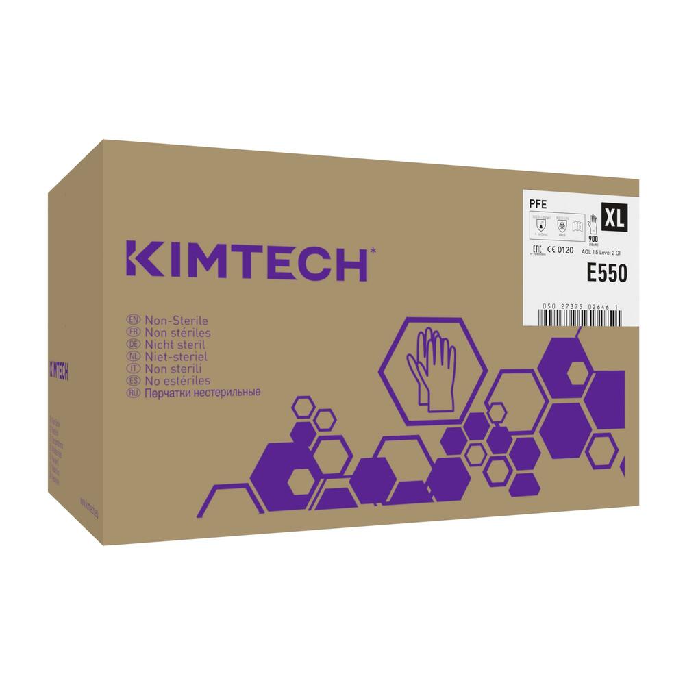 Gants ambidextres en latex PFE Kimtech™ - E550, couleur naturelle, taille XL, 10 x 90 (900 gants) - E550