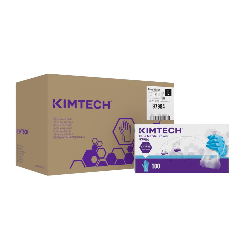 Kimtech™ Blue Nitrile Ambidextrous Gloves 97984 - Blue, L, 10x100 (1,000 gloves) - 97984