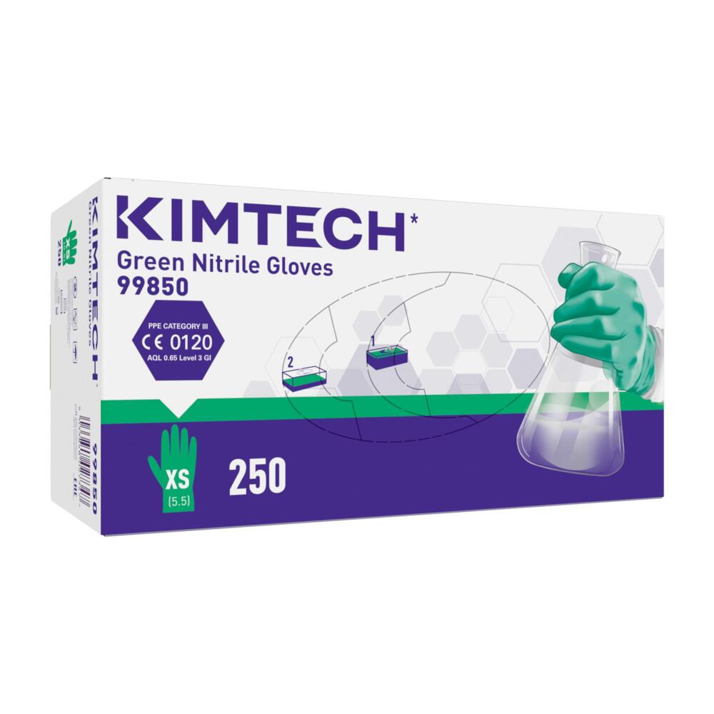 Kimtech™ Green beidseitig tragbare Nitrilhandschuhe 99850 – Grün, XS, 6x250 (1.500 Handschuhe) - 99850