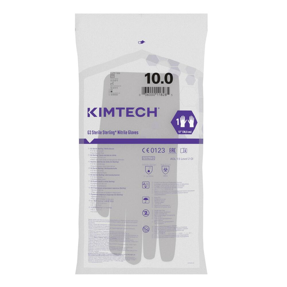 Kimtech™ G3 Sterling™ Sterile Nitrile Hand Specific Gloves 11828 - Grey, 10, 10x30 (300 gloves), length 30.5 cm - 11828