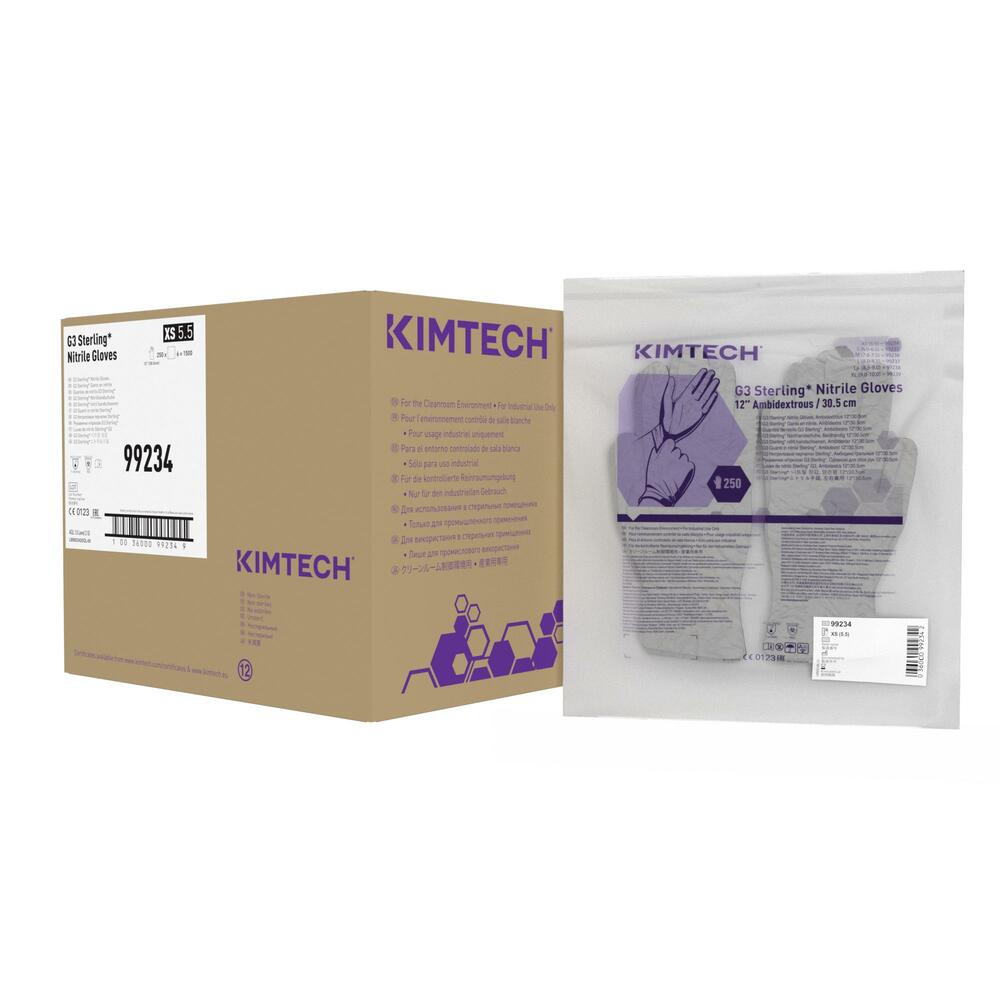 Kimtech™ G3 Sterling™ Guanti ambidestri in nitrile 99234 - Grigio, XS, 6x250 (1.500 guanti), lunghezza 30,5 cm - 99234