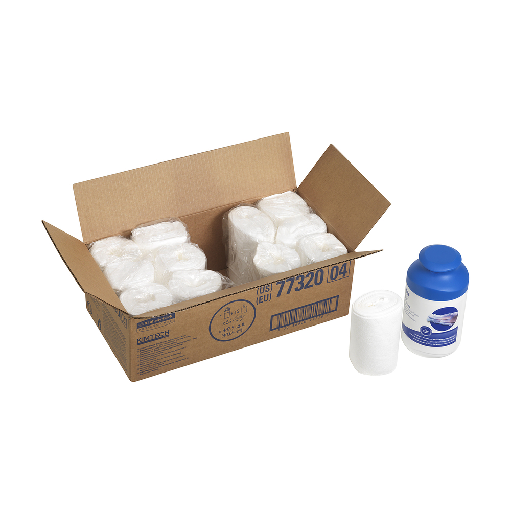 Kimtech® Wettask™ DS Wipers 7732 - 35 white sheets per canister (case contains 12 canisters) - 7732