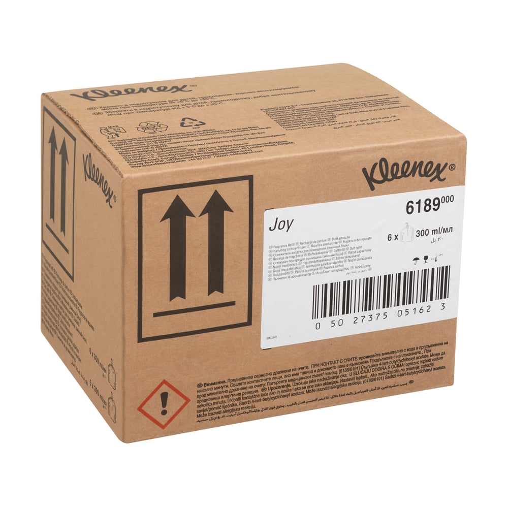 Kleenex® Botanics™ Recharge de parfum Joy 6189, Transparente, 6 x 300 ml (1 800 ml au total) - 6189